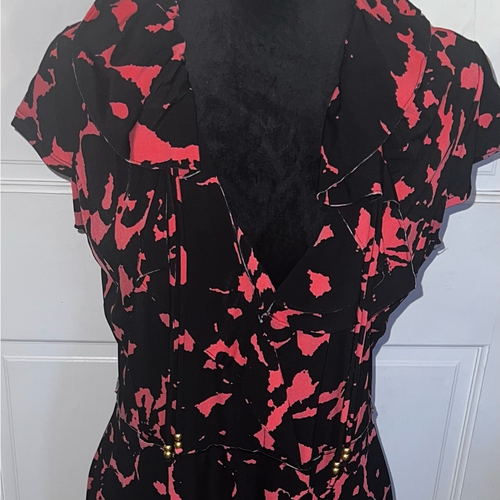 Black and coral dress